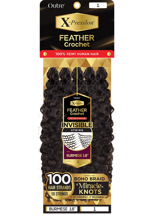 OUTRE X-Pression Feather Crochet - Burmese Curl 14"