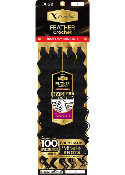 OUTRE X-Pression Feather Crochet - Loose Deep 18"