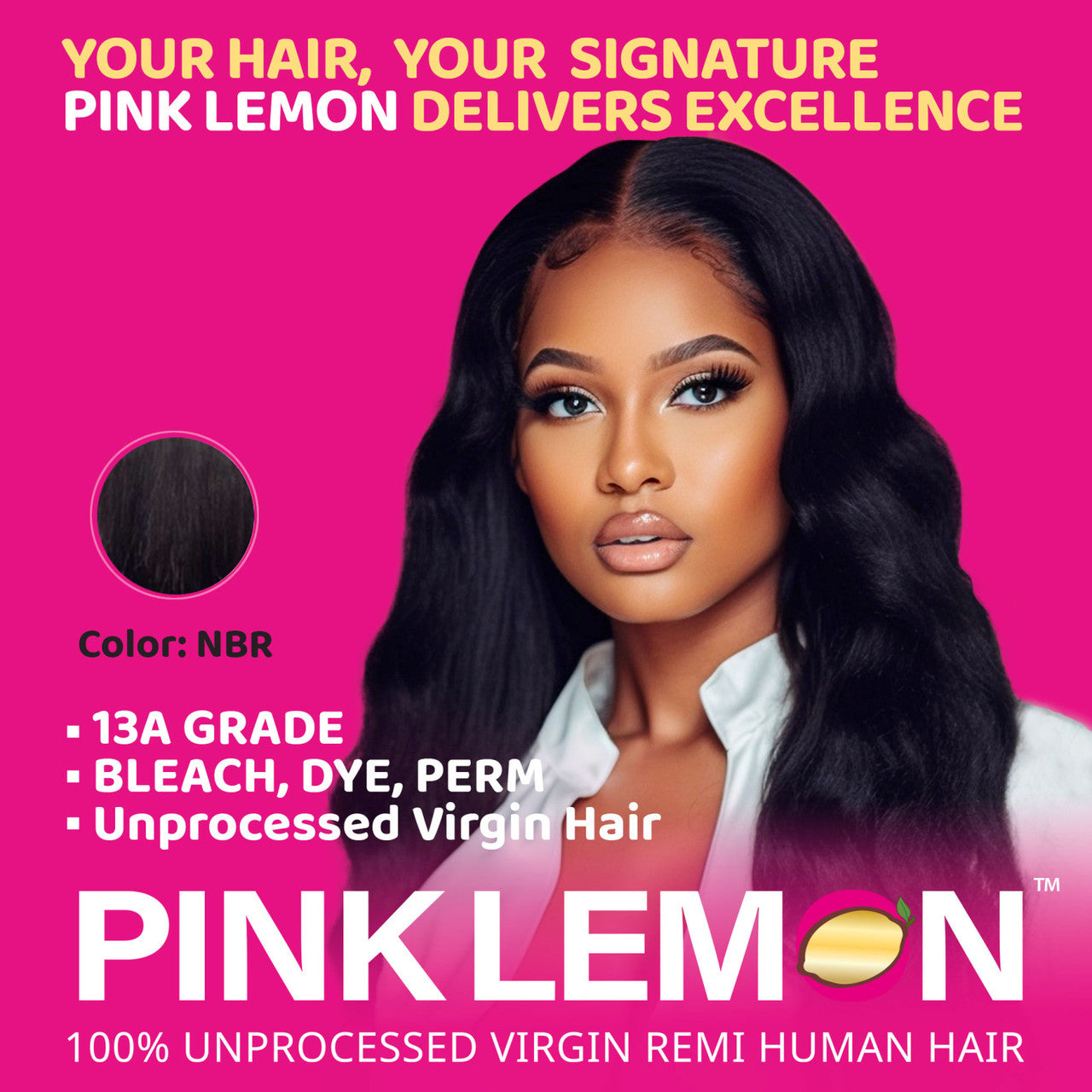15A Pink Lemon 13X4 HD Full Lace Frontal - Body Wave
