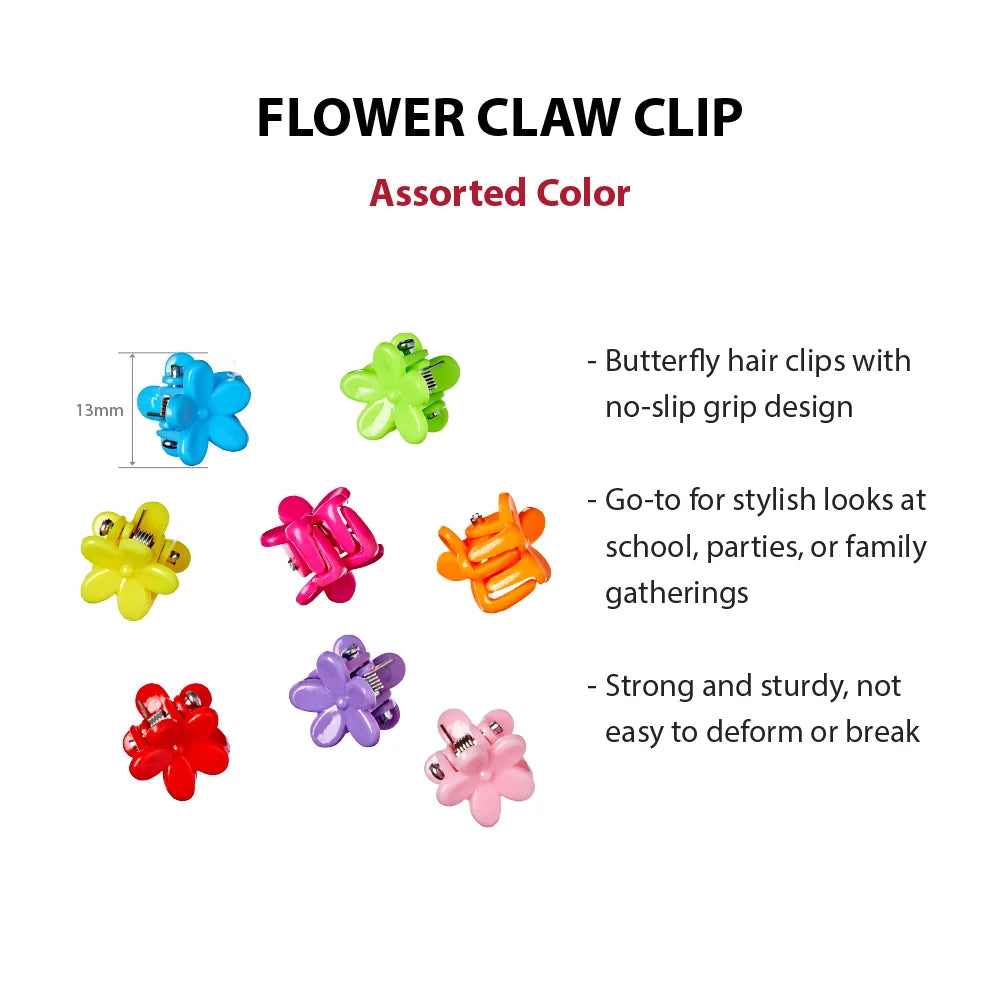 RED Colorful Kids Hair Claw Clips