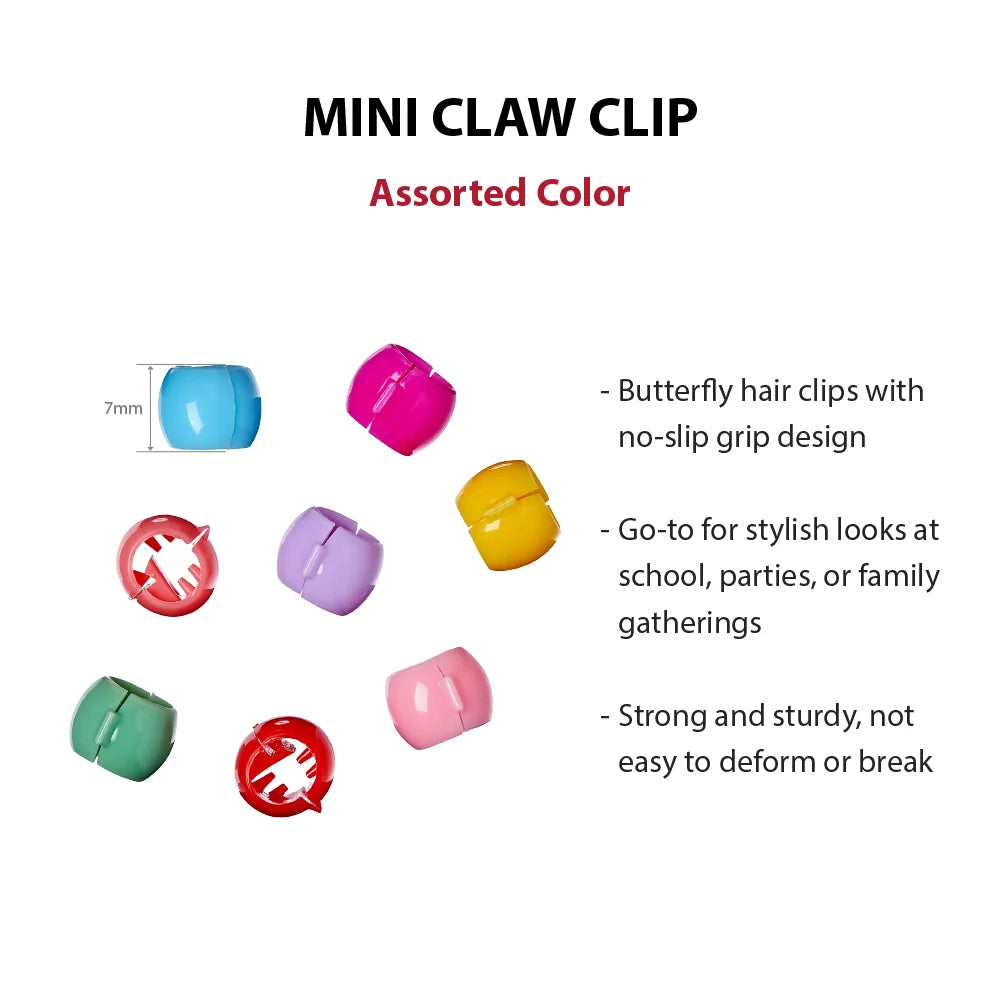 RED Colorful Kids Hair Claw Clips