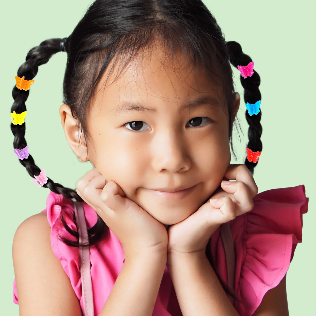 RED Colorful Kids Hair Claw Clips