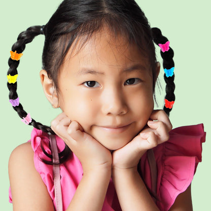 RED Colorful Kids Hair Claw Clips