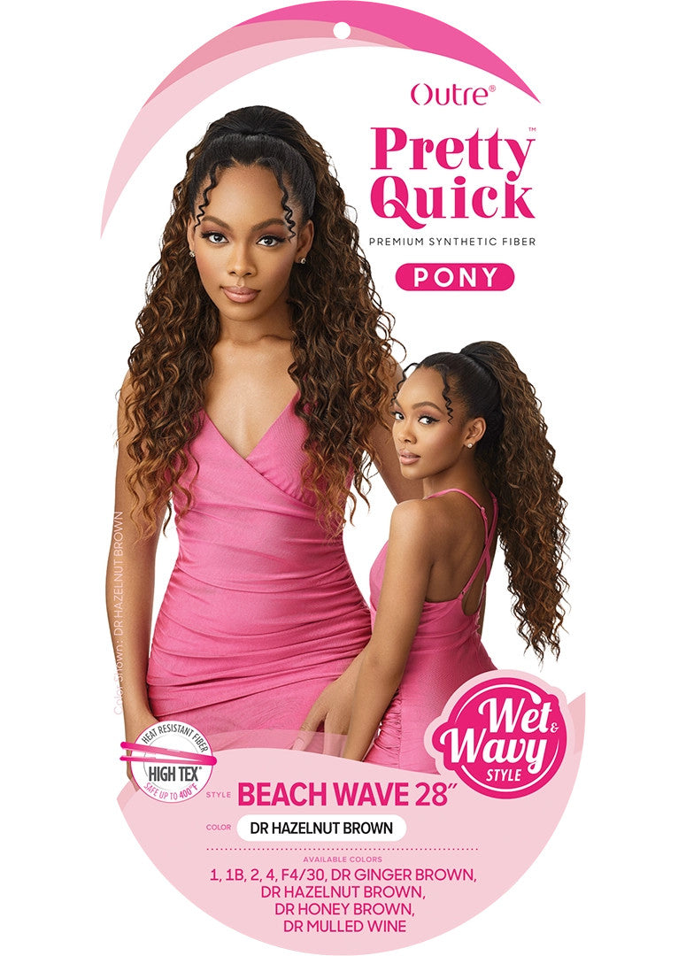 OUTRE Synthetic Pretty Quick Pony  W&W - BEACH WAVE 28"