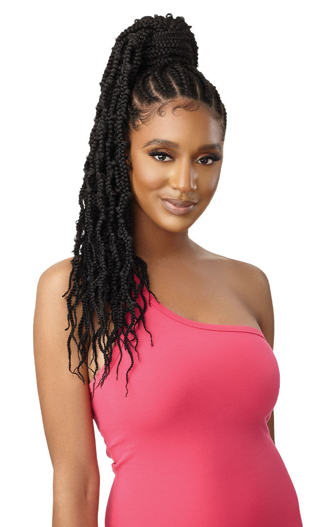 OUTRE Synthetic Pretty Quick Pony - Butterfly Jungle Wavy Box Braid Ponytail 24