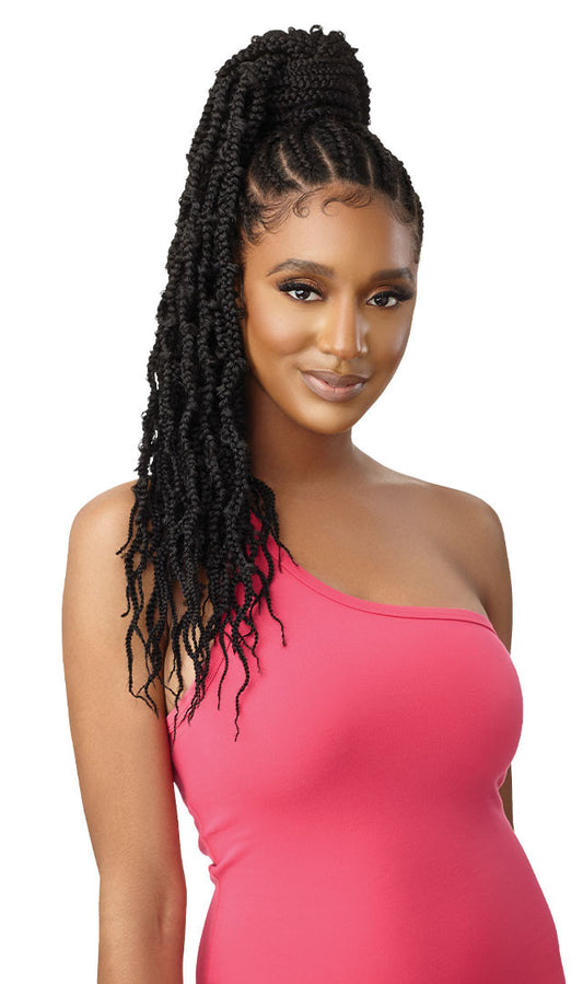 OUTRE Synthetic Pretty Quick Pony - Butterfly Jungle Wavy Box Braid Ponytail 24