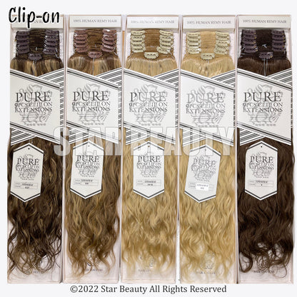 Hair Couture 100% Human Hair Extensions Pure 9 PCS Clip-ins  - Water Wave (18"-24")