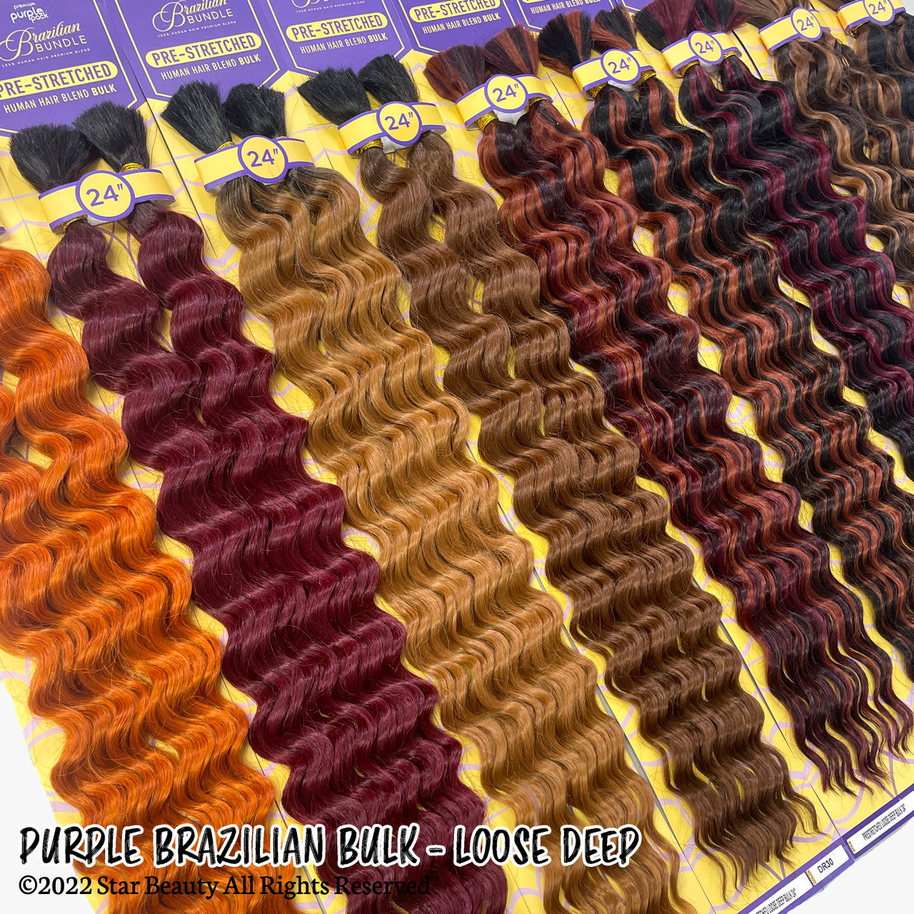 OUTRE Purple Brazilian Pre-Stretched Loose Deep Bulk (18"- 24")
