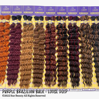 OUTRE Purple Brazilian Pre-Stretched Loose Deep Bulk (18"- 24")