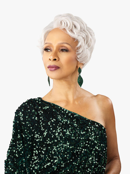 SENSATIONNEL Synthetic Bare Lace Front Wig - Platinum Glow DELPHINE