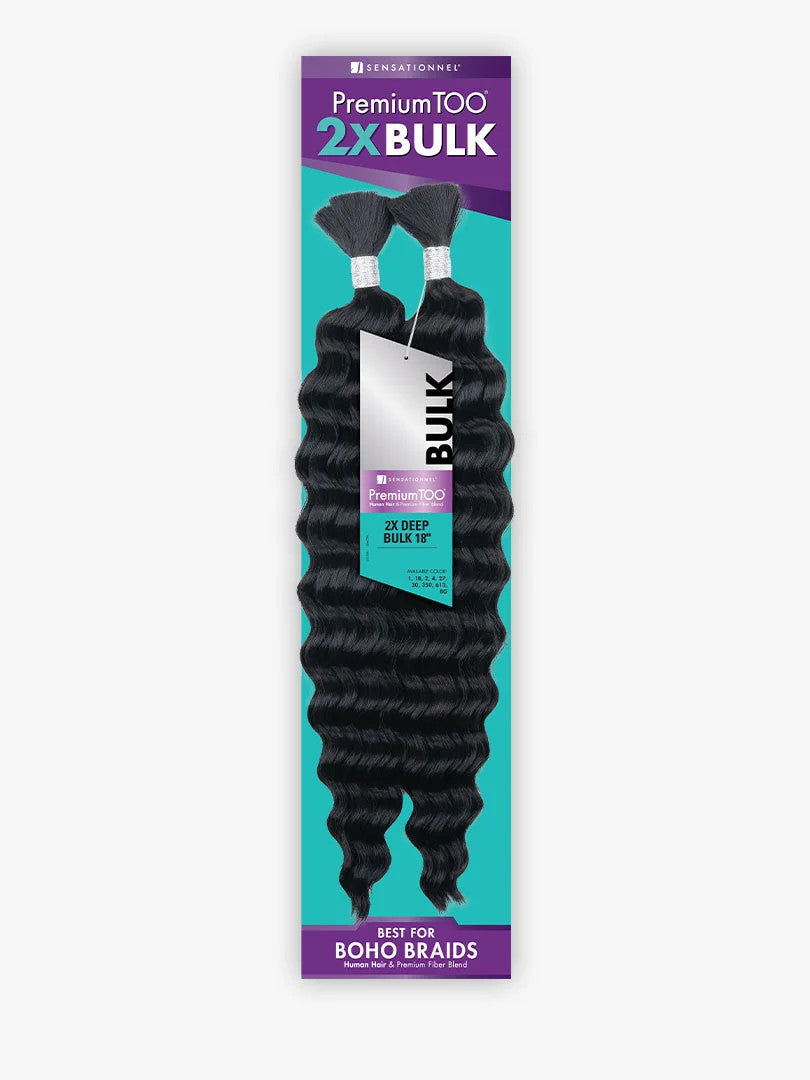 SENSATIONNEL Premium Too Human Hair Blend Bulk Braids - 2X DEEP BULK 18"