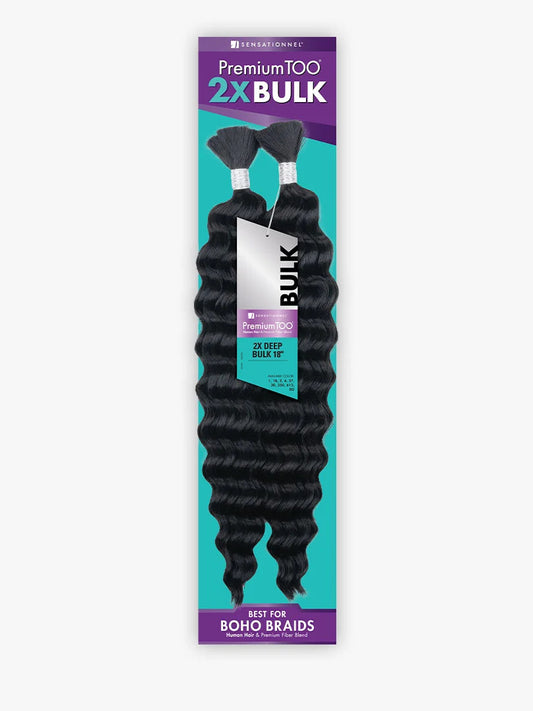 SENSATIONNEL Premium Too Human Hair Blend Bulk Braids - 2X DEEP BULK 18"