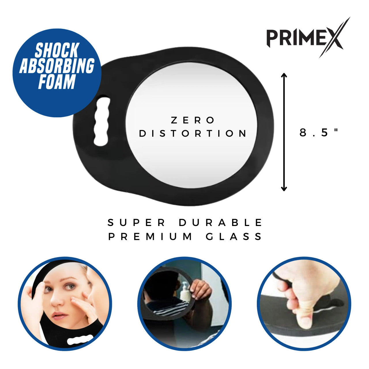Annie PrimeX Foam Mirror Round Black