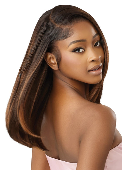 OUTRE Human Hair Blend Airtied Vanish HD+ Lace Front Wig - HHB-Sleek YakiI 20"