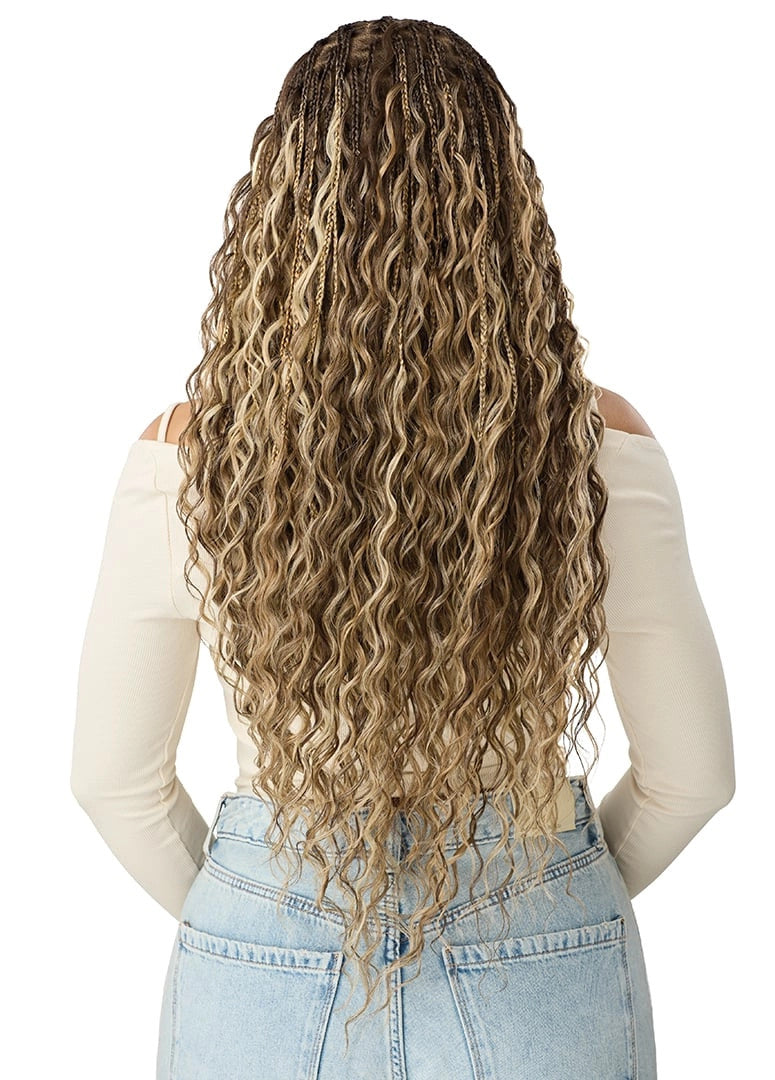 OUTRE 100% Hand-Tied Whole Lace Wig - Boho Mermaid Box Braid 32"