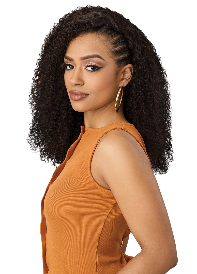 OUTRE 100% Unprocessed Human Hair EVERROOT Half Wig - HH-Deep Curl 18"