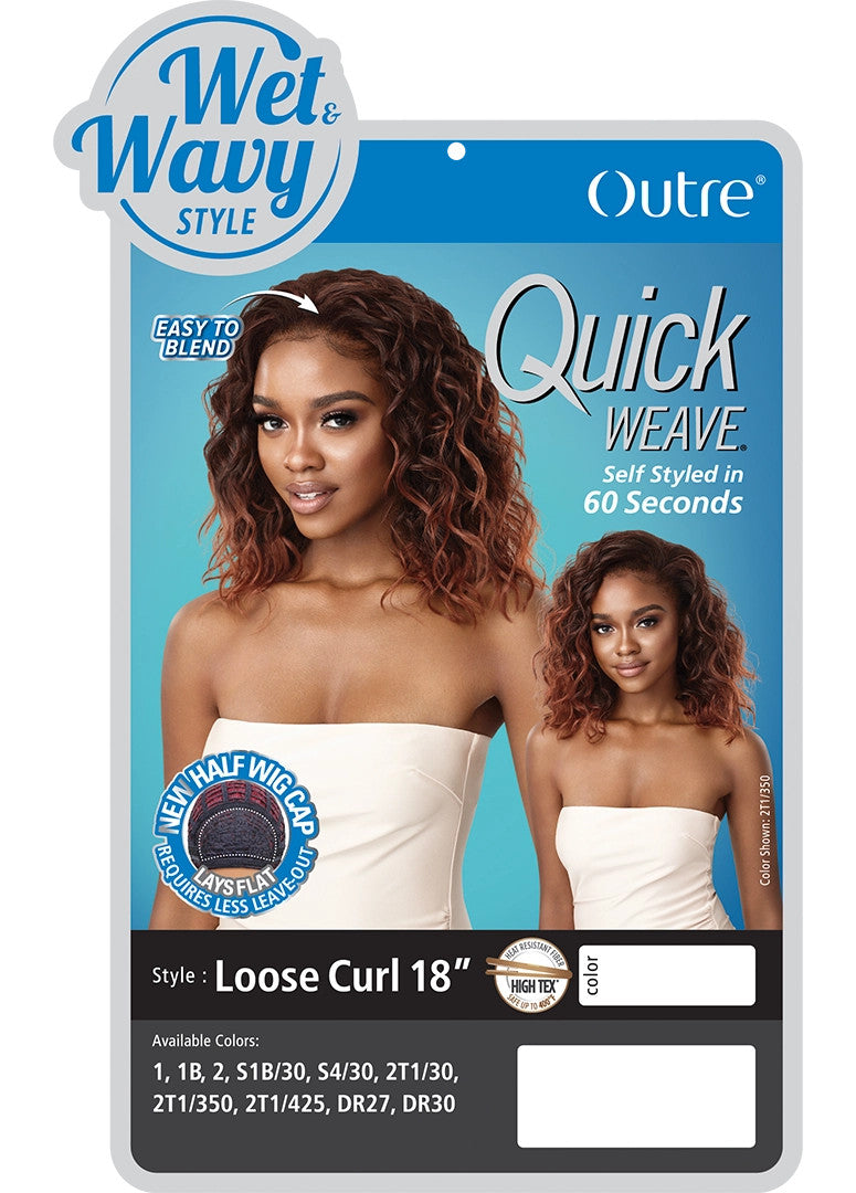 OUTRE Synthetic Quick Weave Wet & Wavy Half Wig - Loose Curl 18"