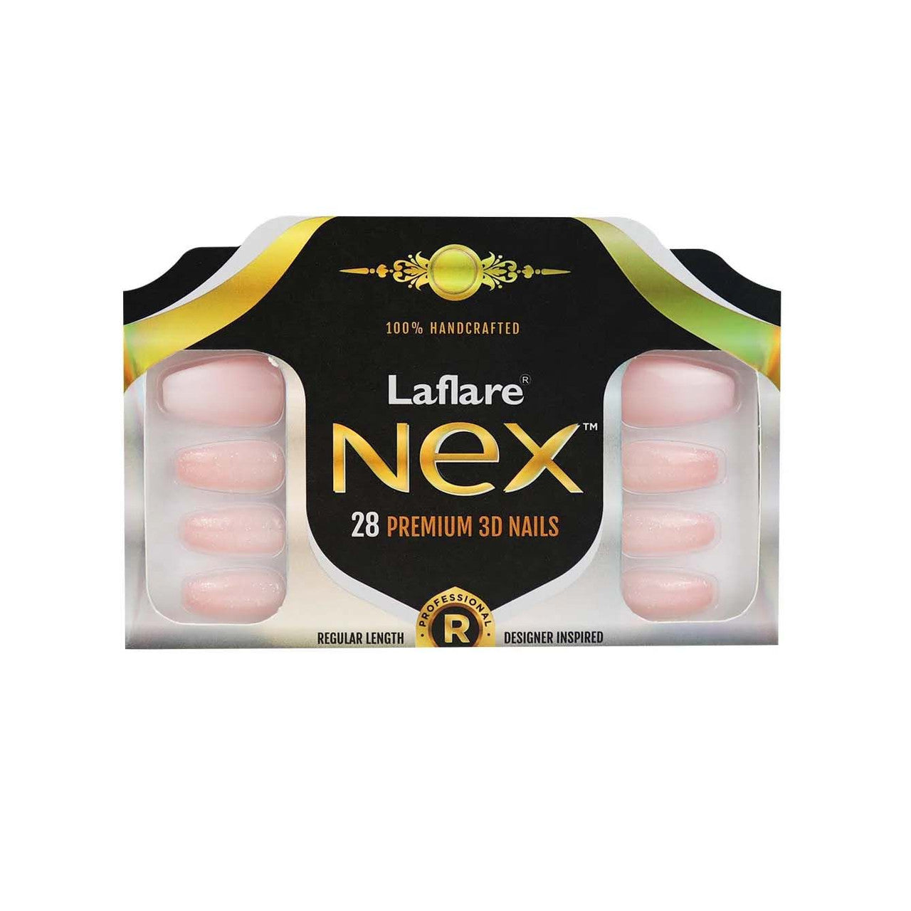 Laflare NEX 28 Premium 3D Nails - Regular Coffin