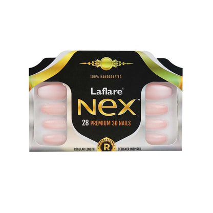 Laflare NEX 28 Premium 3D Nails - Regular Coffin
