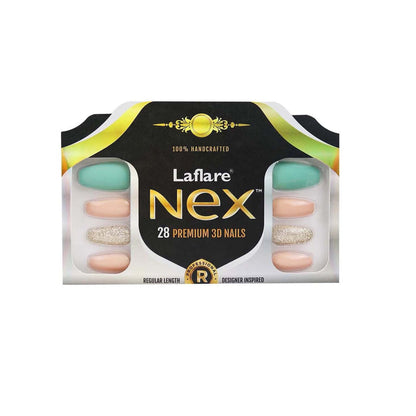 Laflare NEX 28 Premium 3D Nails - Regular Coffin