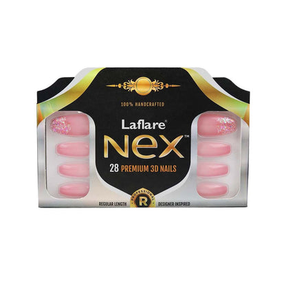 Laflare NEX 28 Premium 3D Nails - Regular Coffin