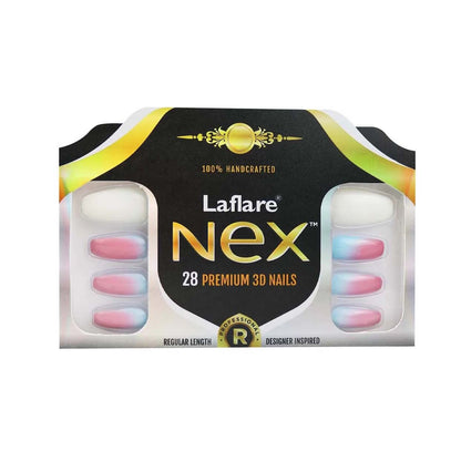Laflare NEX 28 Premium 3D Nails - Regular Coffin