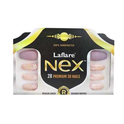 Laflare NEX 28 Premium 3D Nails - Regular Coffin