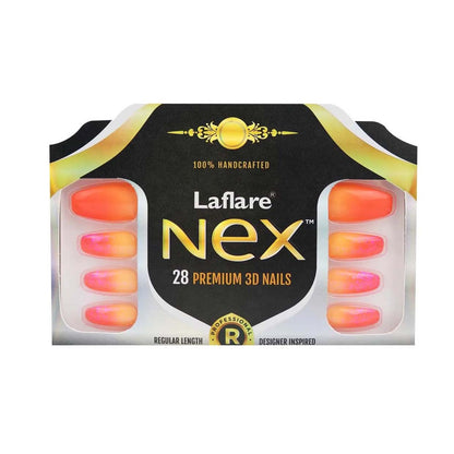 Laflare NEX 28 Premium 3D Nails - Regular Coffin