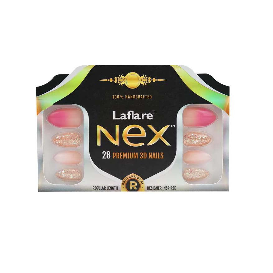 Laflare NEX 28 Premium 3D Nails - Regular Stiletto