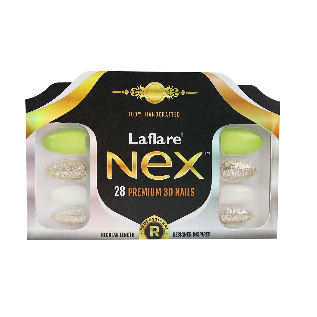 Laflare NEX 28 Premium 3D Nails - Regular Stiletto