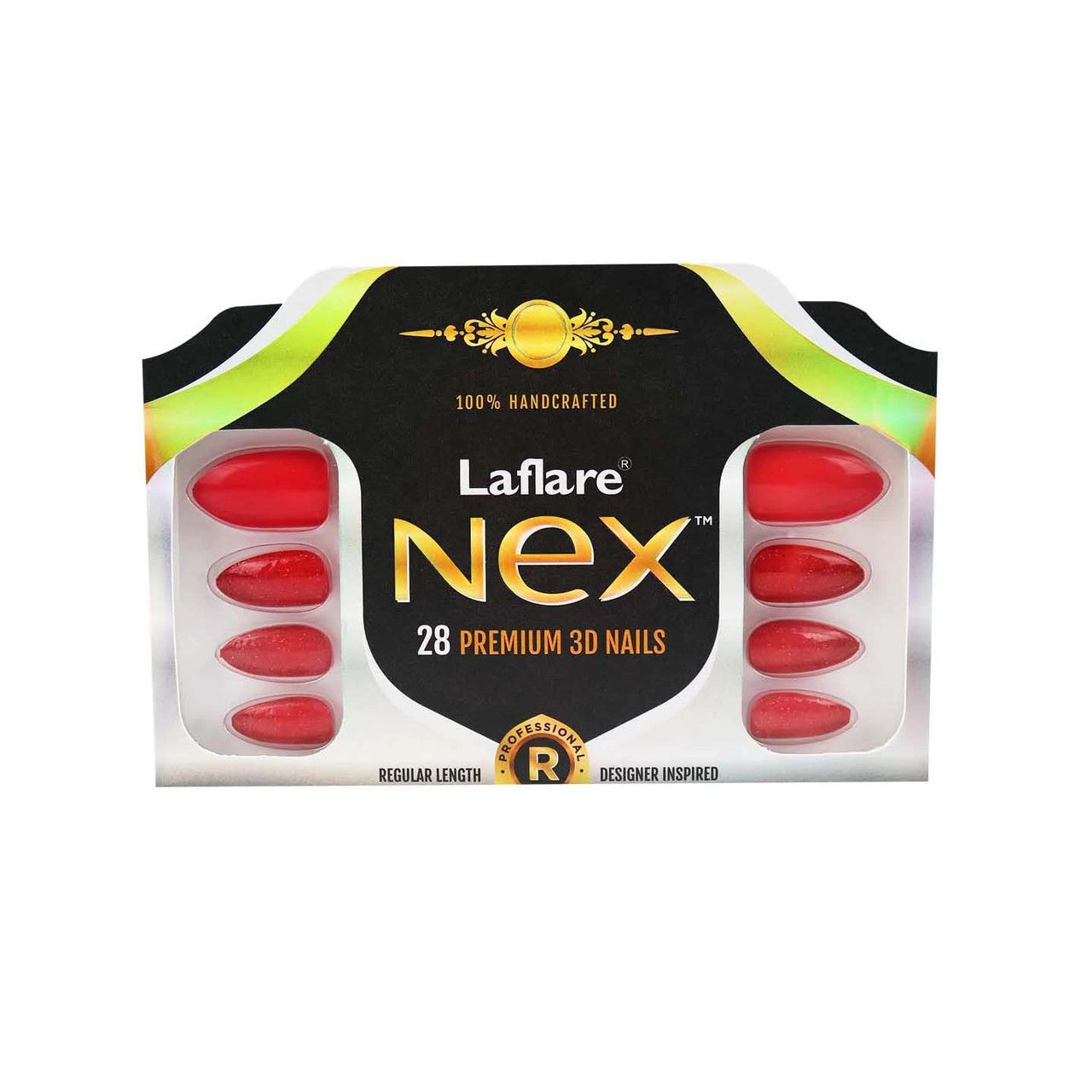 Laflare NEX 28 Premium 3D Nails - Regular Stiletto