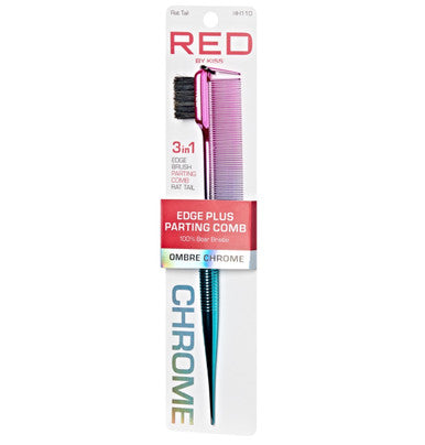 RED 100% Boar Bristle 3-in-1 Edge & Parting Comb (Rat Tail)