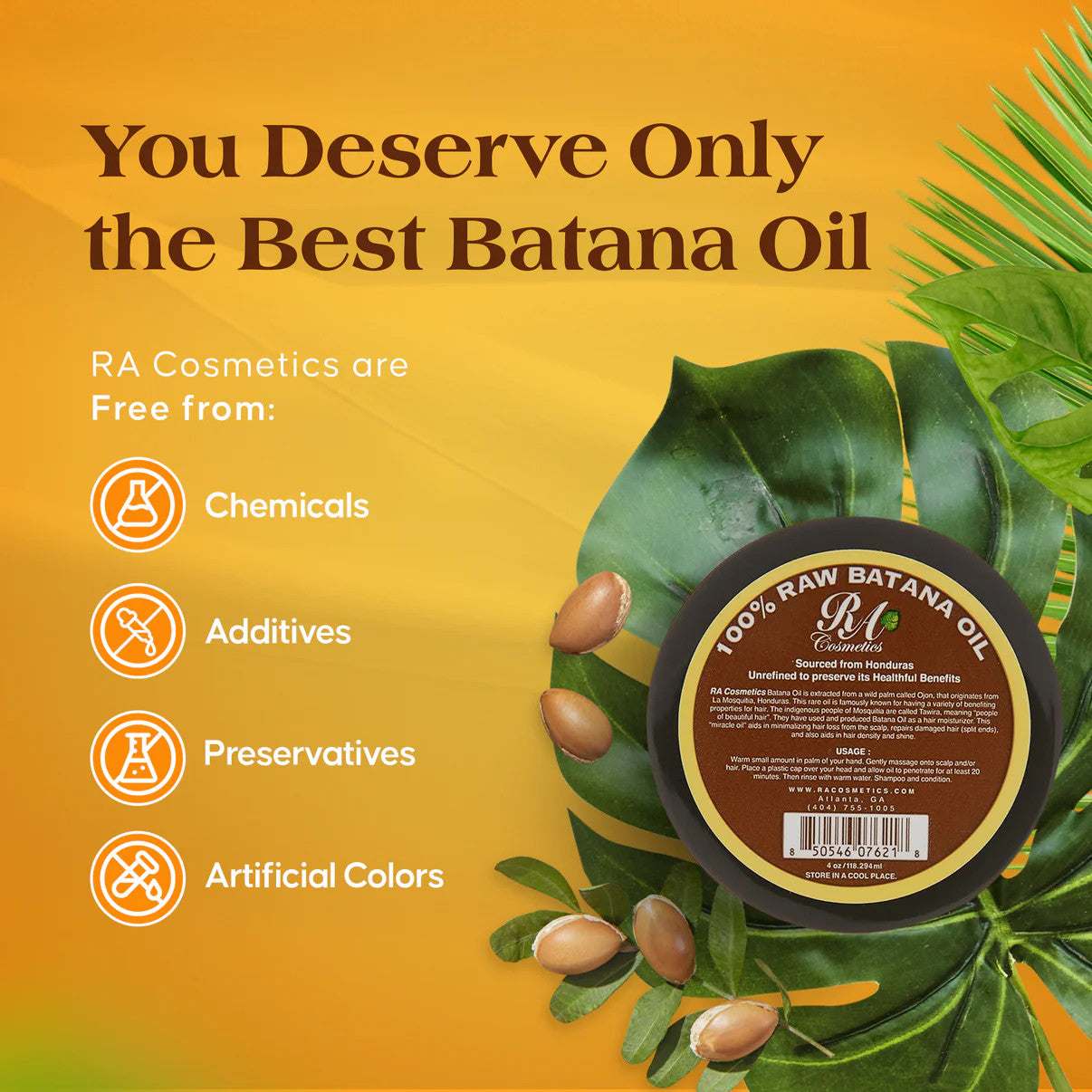 RA Cosmetics 100% Raw Unrefined Batana Oil