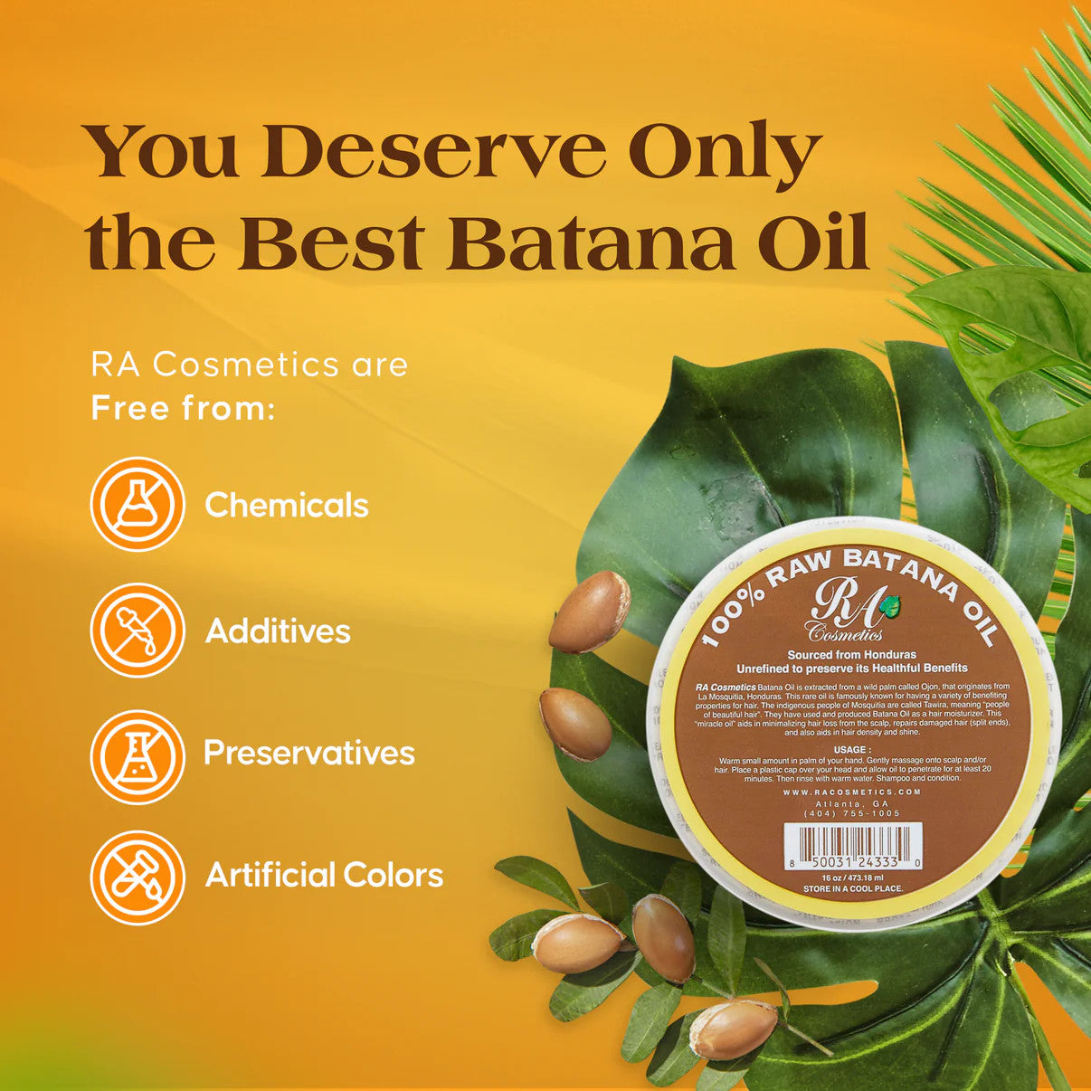 RA Cosmetics 100% Raw Unrefined Batana Oil