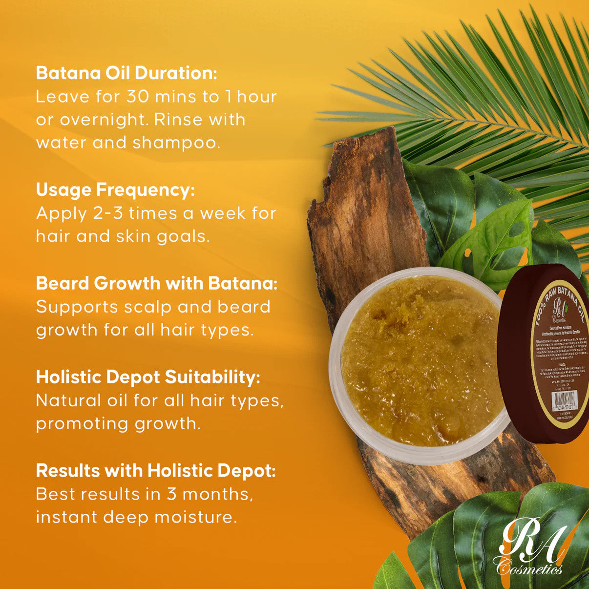 RA Cosmetics 100% Raw Unrefined Batana Oil