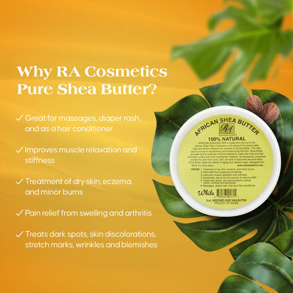 RA Cosmetics 100% Natural African Shea Butter Solid (White)
