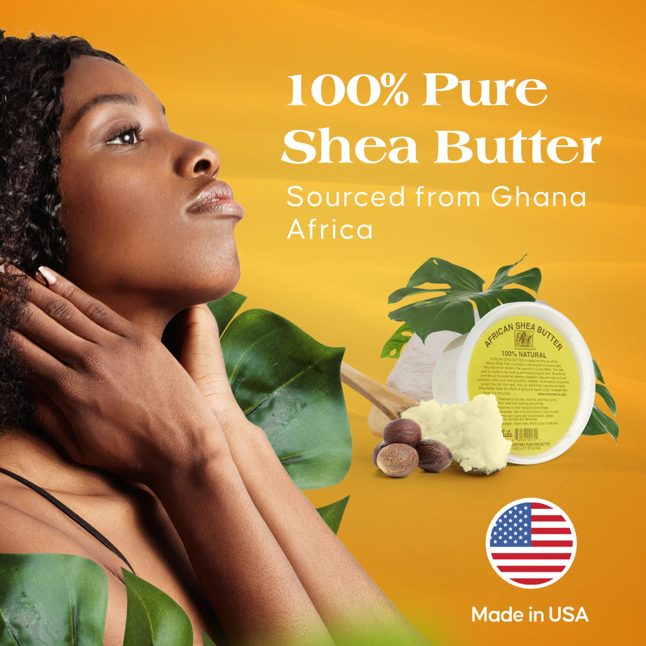 RA Cosmetics 100% Natural African Shea Butter Solid (White)