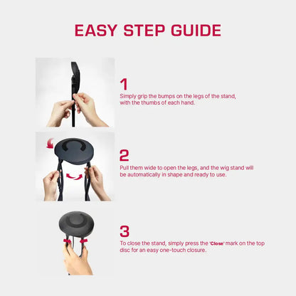 RED One Touch Foldable Wig Stand