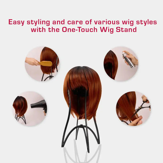 RED One Touch Foldable Wig Stand