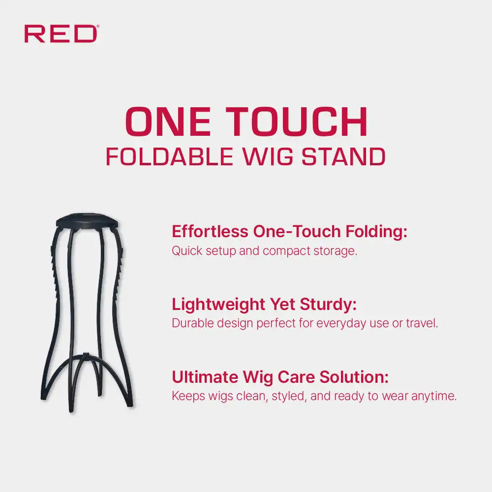 RED One Touch Foldable Wig Stand