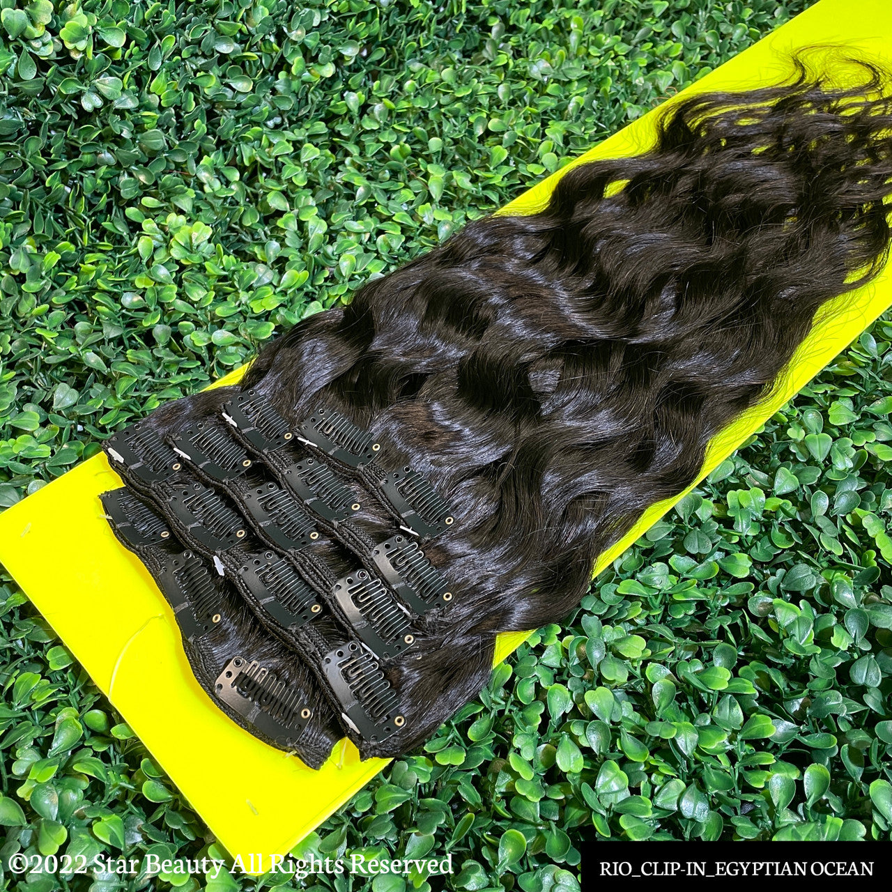 RIO 100% Virgin Human Hair 9 Pcs Clip-In Extension 18" - Egyptian Wave (Natural)