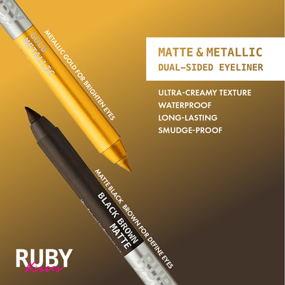 Ruby Kisses Waterproof Matte & Metallic Duo Eyeliner