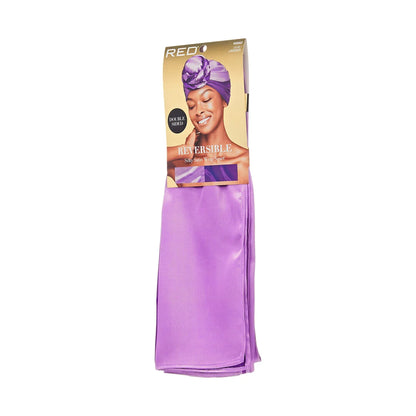 RED Reversible Satin Wrap Scarf (Lilac / Lavender)