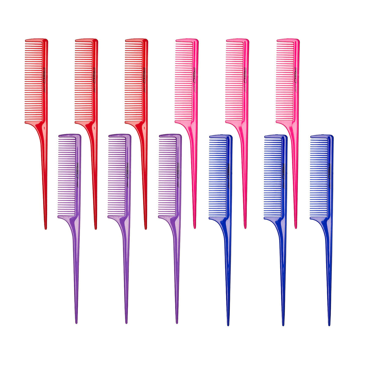 RED Pin/Rat Tail Comb Set (12pcs)
