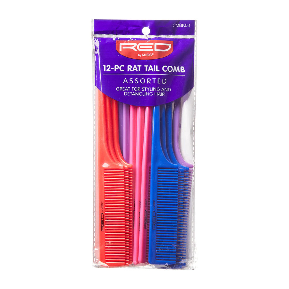 RED Pin/Rat Tail Comb Set (12pcs)