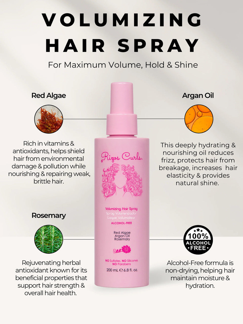 Rizos Volumizing Alcohol-Free Hair Spray