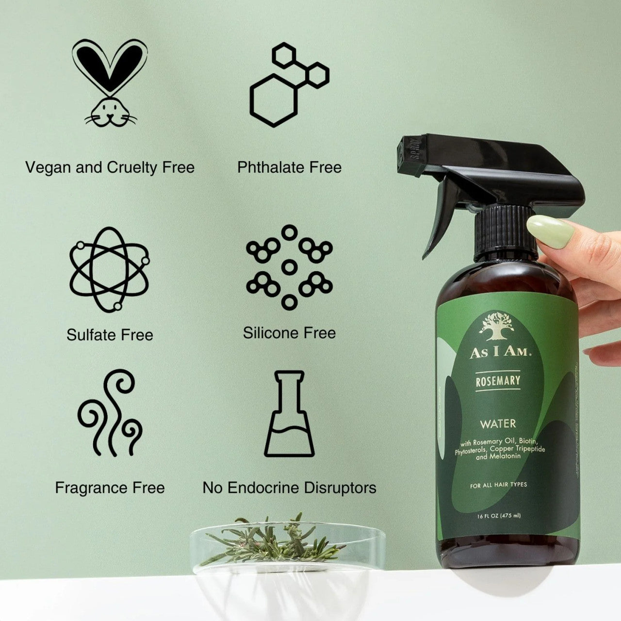 As I Am Rosemary Hair Water (16oz)