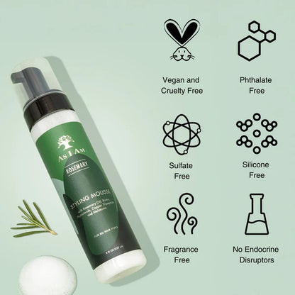 As I Am Rosemary Styling Mousse (8oz)