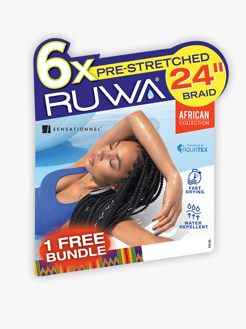 SENSATIONNEL 6X Ruwa Pre-Stretched Braiding Hair 24"