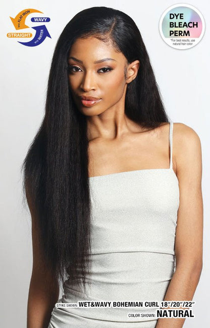 SHAKE N GO Glossy 100% Virgin Remy Hair 2x6 HD Lace Closure - Wet & Wavy Bohemian Curl 12"